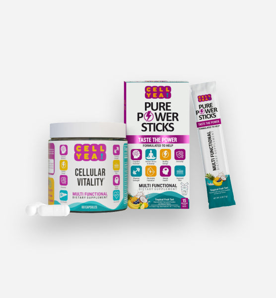 CellYea! Bundle - (1 Box) Energizing Mix (15 Stick Packs) + (1 Jar